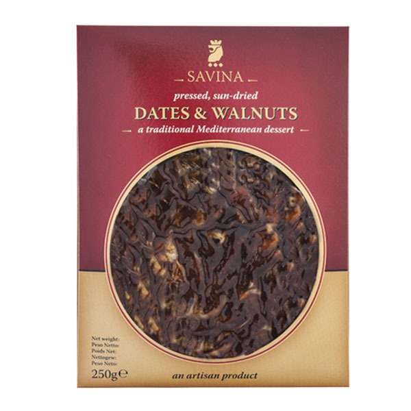 Pressed sundried dates and walnuts